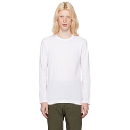 White Crewneck Long Sleeve T Shirt 232270M213012