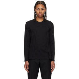 Black Layered Long Sleeve T Shirt 232270M213002