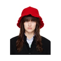 Red Wool Nylon Tweed Bucket Hat 232270F015004