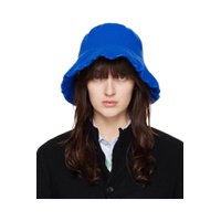 Blue Wool Nylon Tweed Bucket Hat 232270F015003
