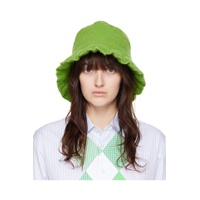 Green Wool Nylon Tweed Bucket Hat 232270F015002