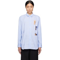 Blue Patchwork Shirt 232270M192035