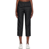 Black Garment Washed Trousers 241671F087002