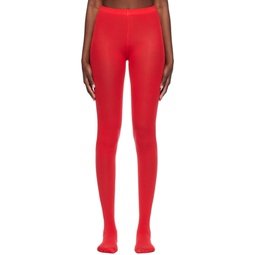 Red Elasticized Tights 241245F076001