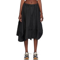 Black Pleated Midi Skirt 241671F092003