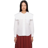 White Sailor Collar Shirt 231670F109016