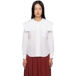 White Sailor Collar Shirt 231670F109016