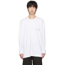 White Logo Long Sleeve T Shirt 221270M213190