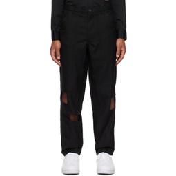 Black Cutout Trousers 232270M191003