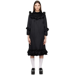 Black Ruffled Midi Dress 241670F055000