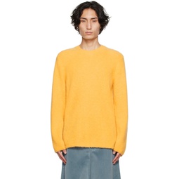 Yellow Brushed Sweater 222347M201006
