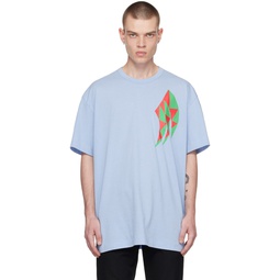 Blue Graphic T Shirt 231347M213011