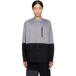 Gray & Black Paneled Shirt 232057M192009