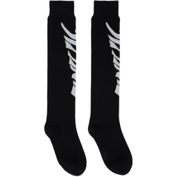 Black Calf-High Socks 231347M220009