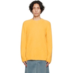 Yellow Brushed Sweater 222347M201006