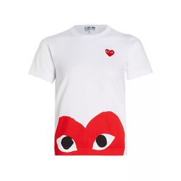 Short-Sleeve Heart-Print T-Shirt