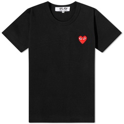 Comme des Garcons Play Womens Basic Logo T-Shirt Black & Red