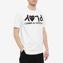 Comme des Garcons Play Inverted Text Logo T-Shirt White & Black