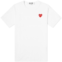 Comme des Garcons Play Basic Logo T-Shirt White & Red