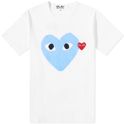 Comme des Garcons Play Red Heart Colour Heart Tee White, Red & Blue