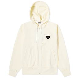 Comme des Garcons Play Womens Black Heart Full Zip Backprin Ivory