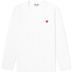 Comme des Garcons Play Long Sleeve Small Logo T-Shirt White