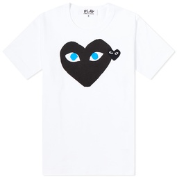 Comme des Garcons Play Double Heart Logo T-Shirt White & Black