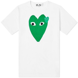 Comme des Garcons Play Double Heart T-Shirt White & Green
