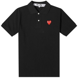 Comme des Garcons Play Red Heart Polo Black & Red