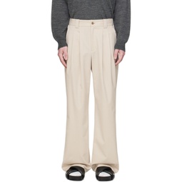 Beige Pleated Trousers 241400M191000