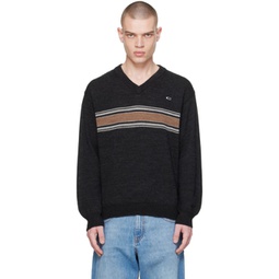 Black Stripe Sweater 241400M206004