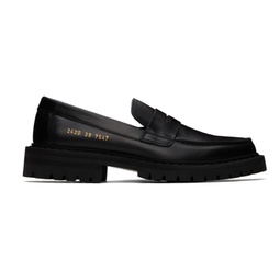 Black Chunk Sole Loafers 241133M231004