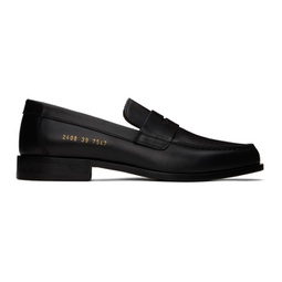 Black Leather Loafers 241133M231006
