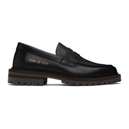 Black Leather Loafers 232133M231001