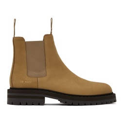 Tan Suede Chelsea Boots 241133M223004