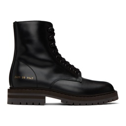 Black Combat Boots 232133M255003