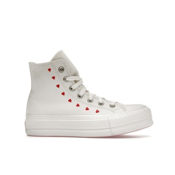 Converse Chuck Taylor All Star Lift Hi White Red (Womens)