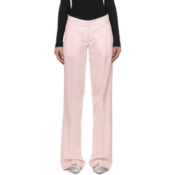 Pink Glen Check Trousers 241325F087005