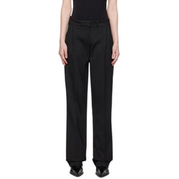 Black Relaxed-Fit Trousers 231325F087009