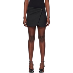 Black Tailored Miniskirt 241325F090008