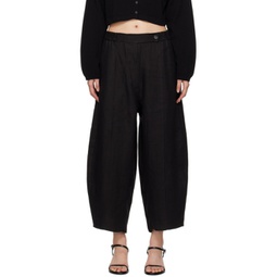 Black Curved Trousers 241909F087025