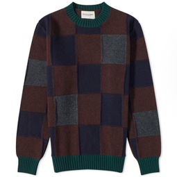 Country of Origin Check Crew Knit Tartan, Raisin & Navy