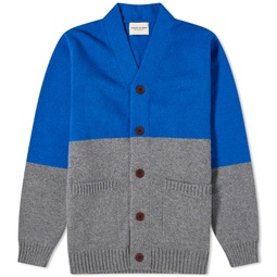 Country of Origin Half Cardigan Royal Blue & Grey