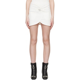 White Ellipse Denim Miniskirt 241783F090013