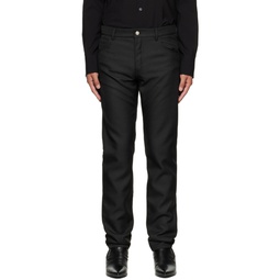 Black Polyester Trousers 222783M191001
