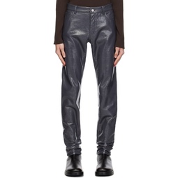 Gray Crinkled Trousers 232783M191002
