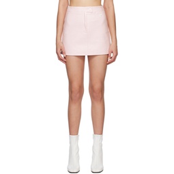 Pink Zip Fly Miniskirt 231783F090003