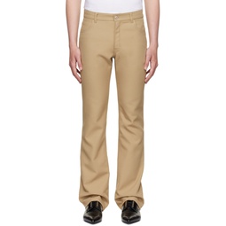 Beige Recycled Polyester Trousers 221783M191005