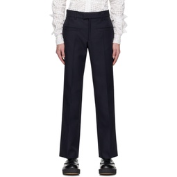 Navy Creased Trousers 231783M191008