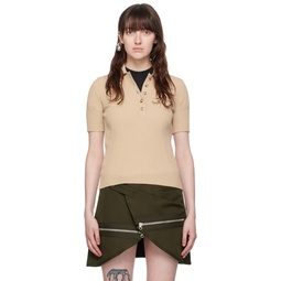 Beige Embroidered Logo Polo 241783F108009